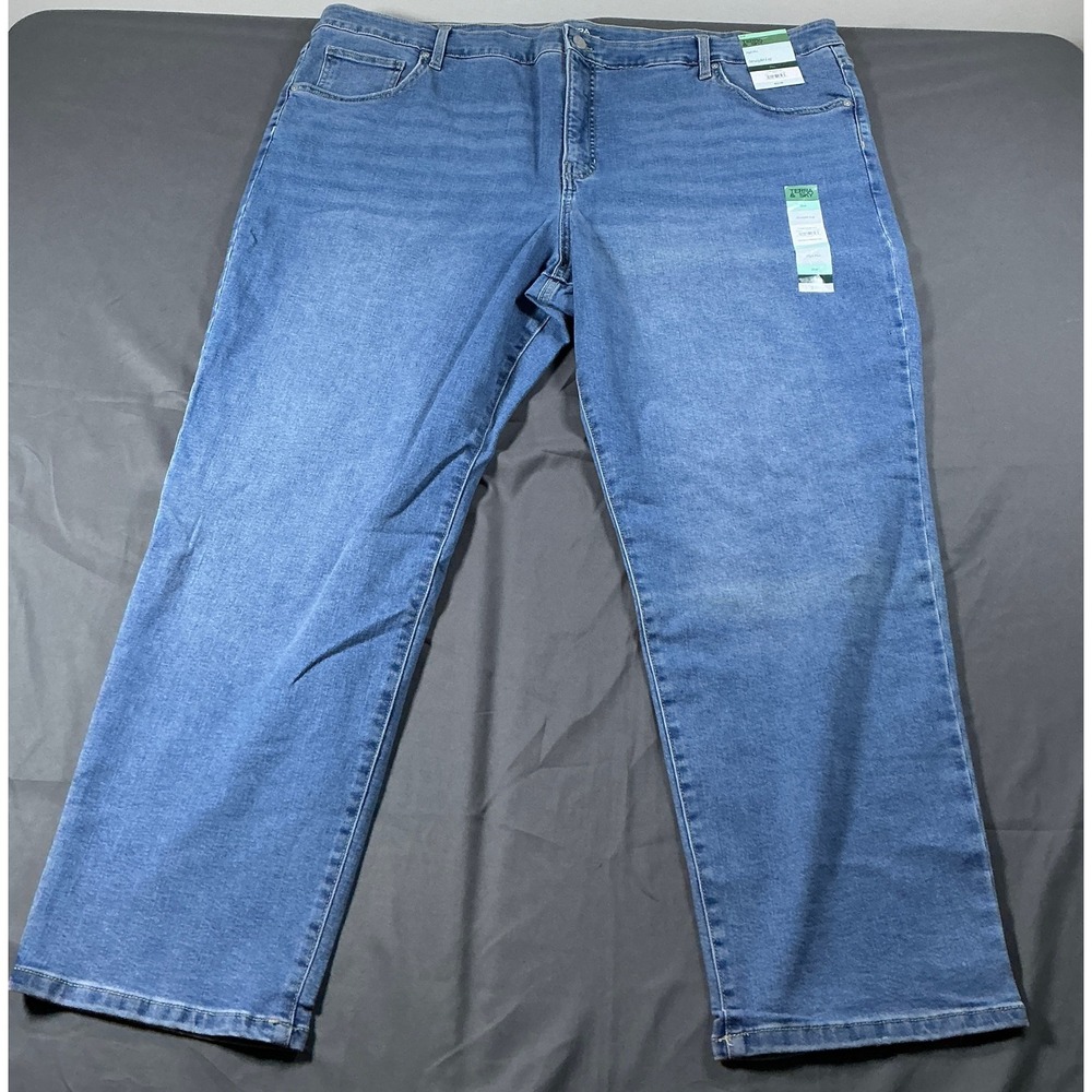 Terra & Sky Womens 26W High‎ Rise Straight Leg Jeans Light Wash Plus Size NWT